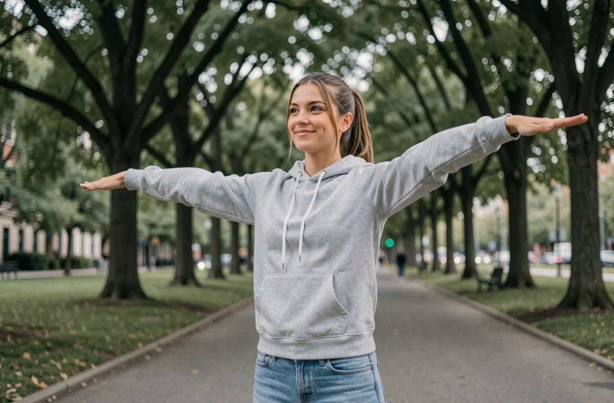 Jeune femme pratiquant des exercices de prévention santé en plein air dans un parc urbain